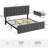 King Bed Frame With Headboard And 4 Storage Drawers, Platform Bed Frame Square Stitched Button Tufted-1062865892-1062865901