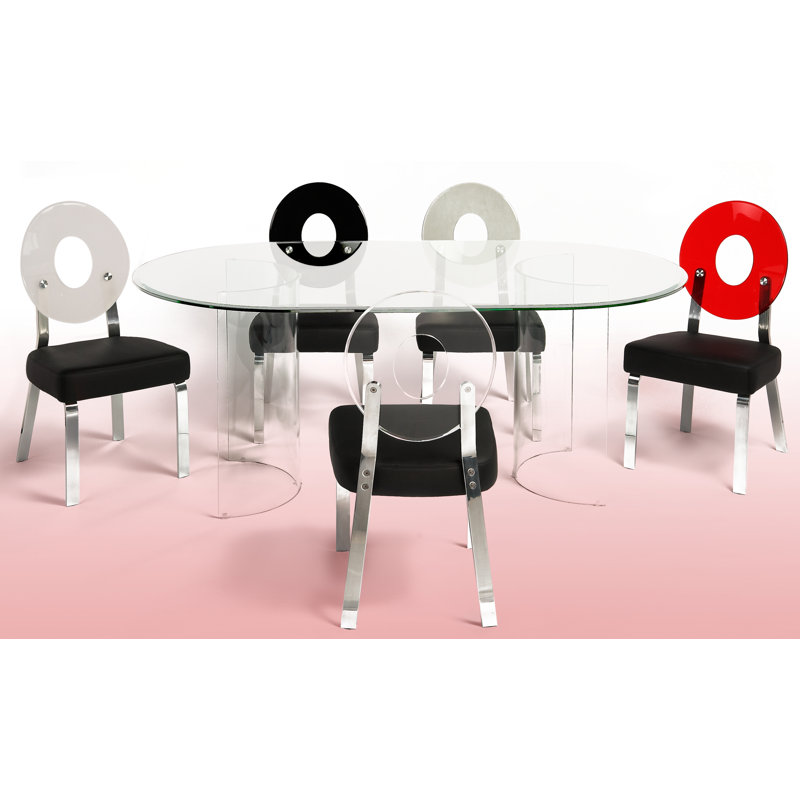 Oval Glass Top Dining Table