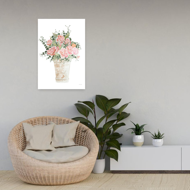 Cotton Candy Roses I, art floral printanier, H 24 po x l 16 po