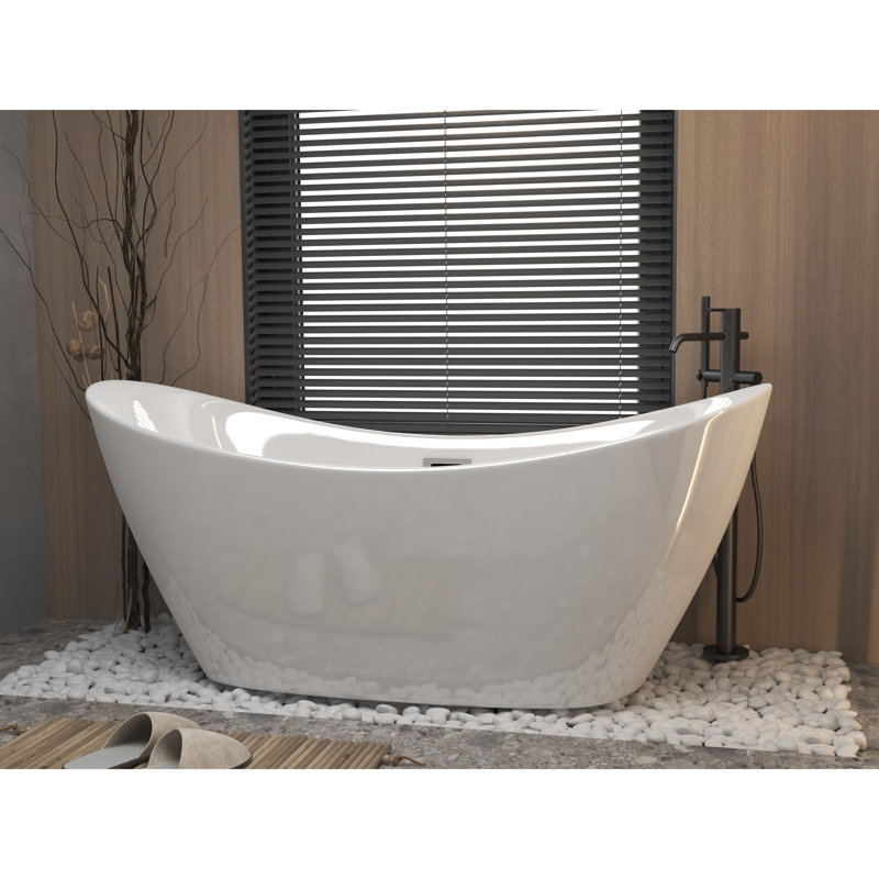 Elegant Freestanding Bathtub Acrylic Modern Bathroom Relaxation