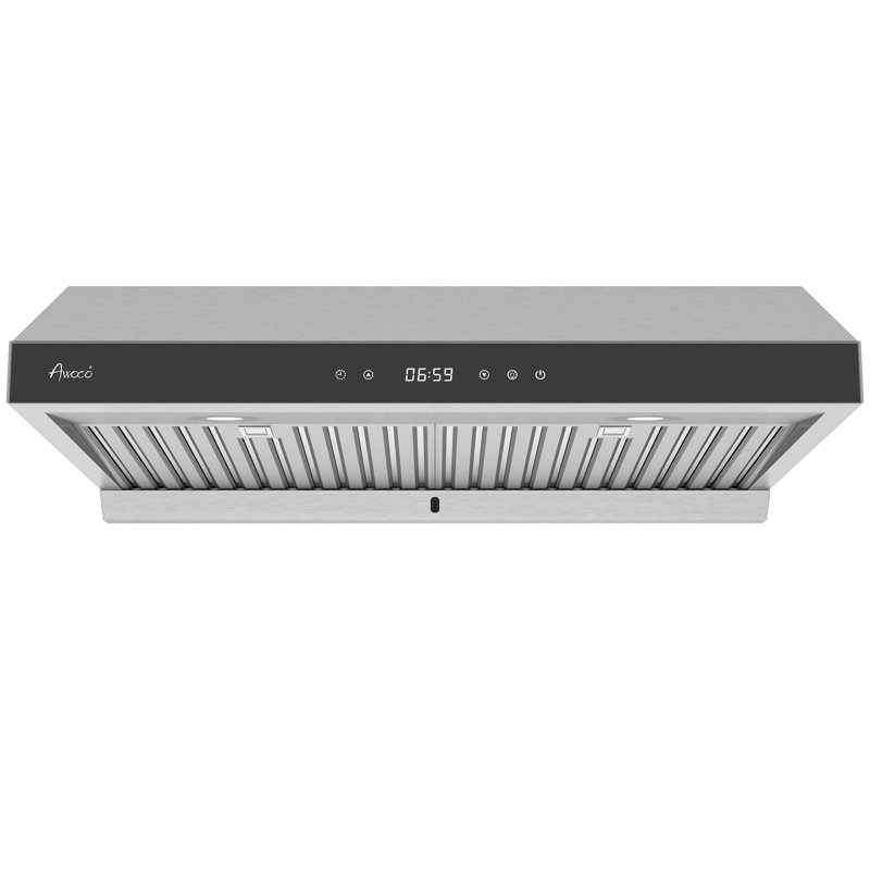 Hotte sous un meuble à conduit 30 pouces 900 CFM en noir / acier inoxydable