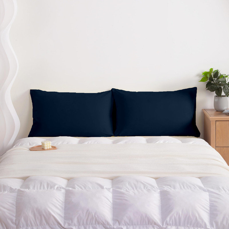 Taie d'oreiller en microfibre brossée Easy Care, Taie d'oreiller très grande, Bleu marine