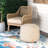 Catherin Upholstered Beige Pouf