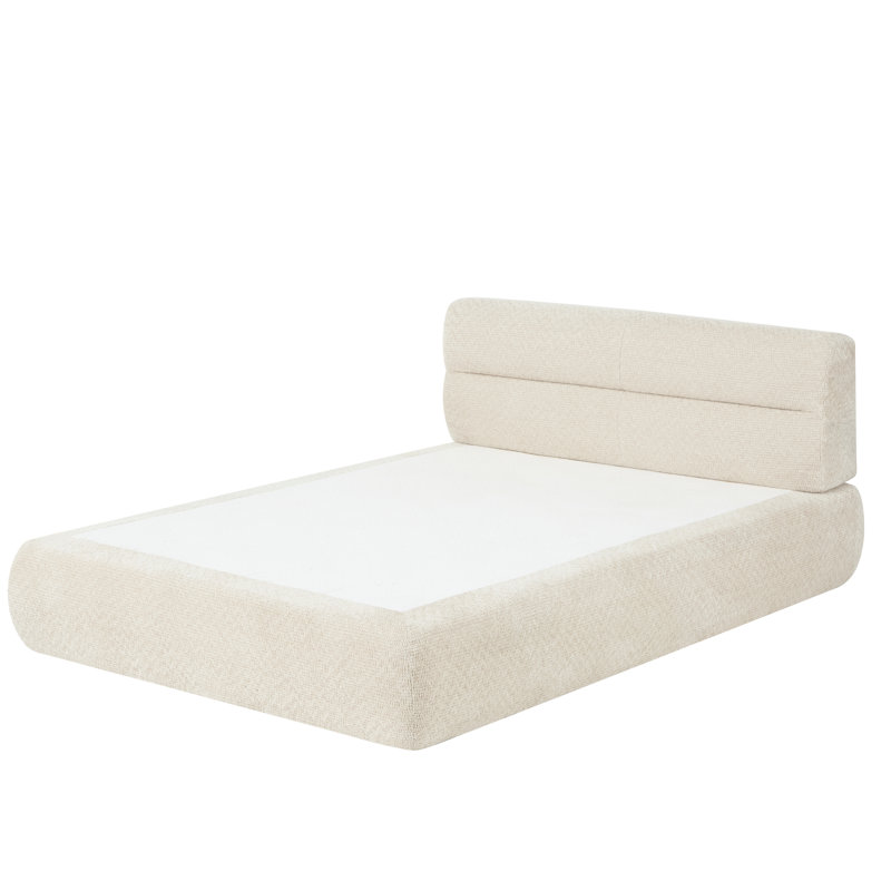 Lit confortable en chenille compressible avec ambiance ultra-douce pour le salon, couleurs neutres et lecture sans processus d'assemblage dans la chambre, support à ressorts ensachés