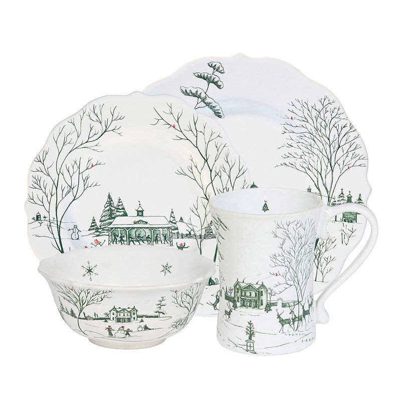 Country Estate Winter Frolic 4Pc Place Setting - Evergreen
