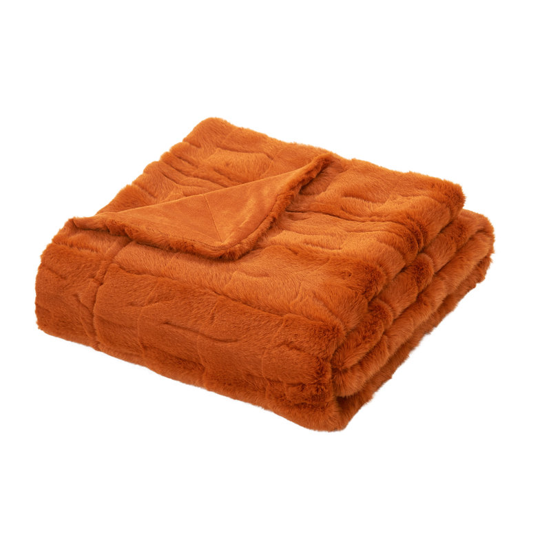 Throw Blanket, Burnt Orange, 127cm W x 152.4cm L
