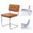 Marlow 19.3" H Mid-Century Modern Tufted Faux Leather Side Dining Chair with Steel Frame-353112185-375947237