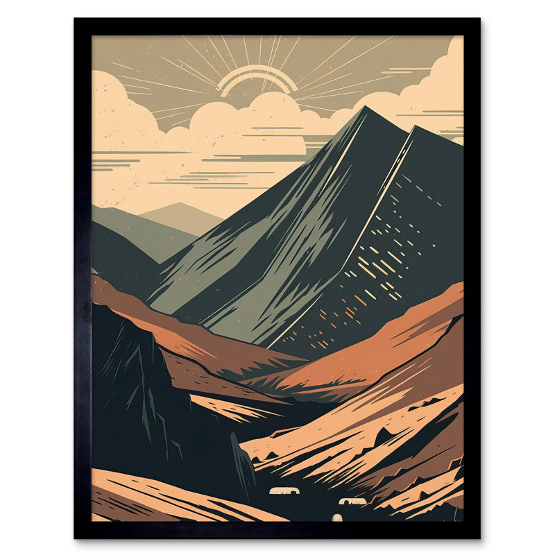 Marrakech Follow The Trail To The Top Mountain Landscape - Single Picture Frame Print