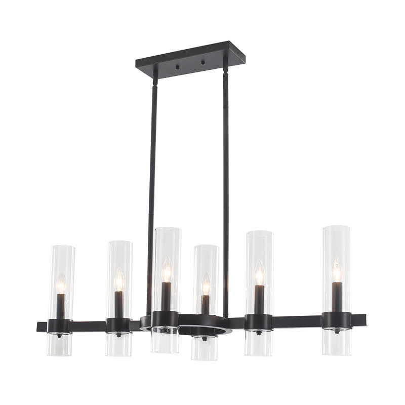 6-Light Kitchen Island Linear Chandelier