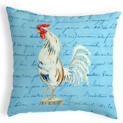 Housse de coussin d'extérieur carré Rooster Script