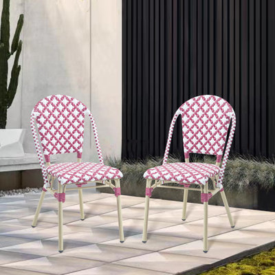 Allexia Wicker Outdoor Bistro Chairs Aluminum Dining Chair by Longshore Tides