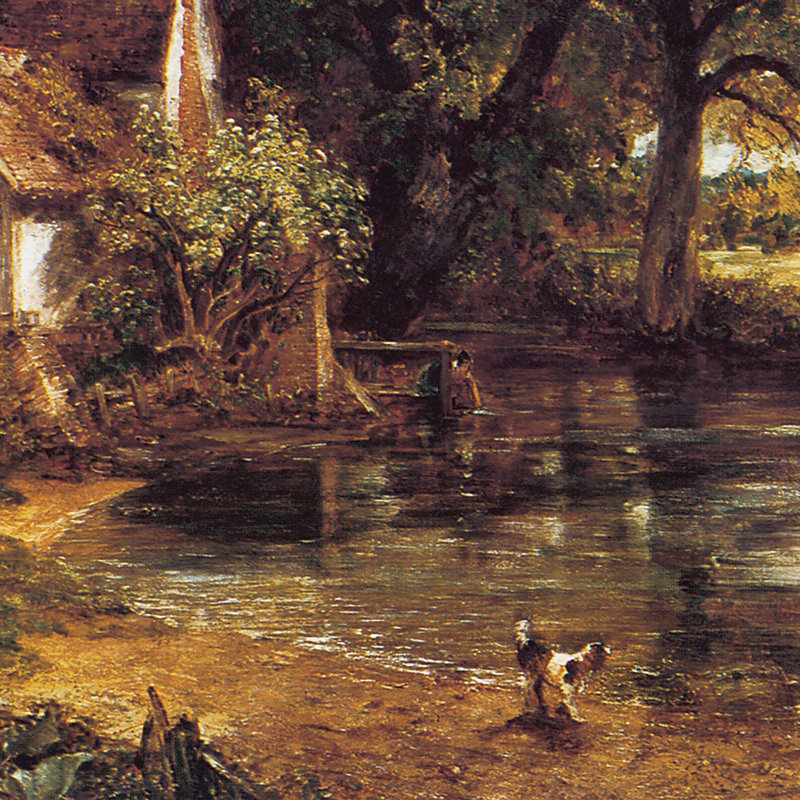 "The Hay Wain, 1821" by John Constable Hand-Embellished Framed Canvas Painting Print with Mounting Hardware 