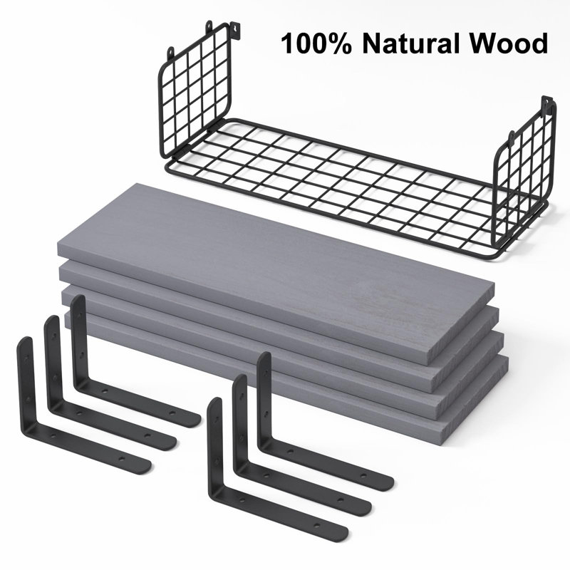 Floating Shelf, Gray/Black