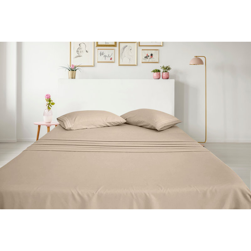 Greeny Green Luxury Bamboo Rayon Sheet Set, Beige