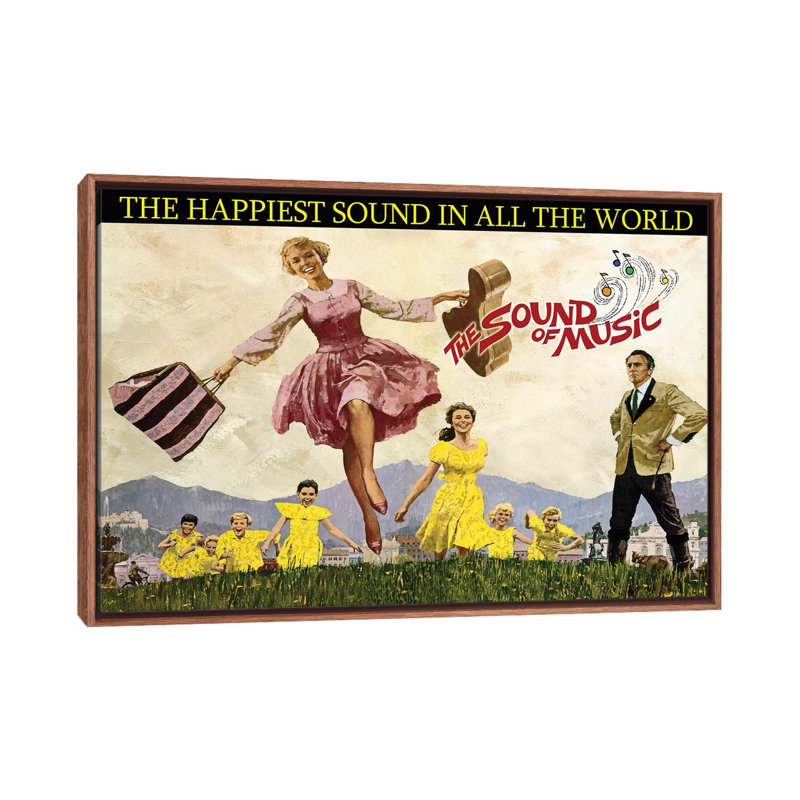 Son de la musique - Publicité, H 18 po x l 26 po x P 1,5 po, Toile avec cadre en bois classique, Aucun mat