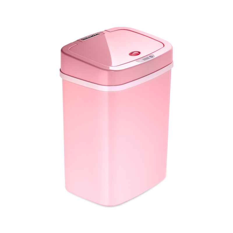 Pink 3.2 Gallon Touchless Plastic Trash Can
