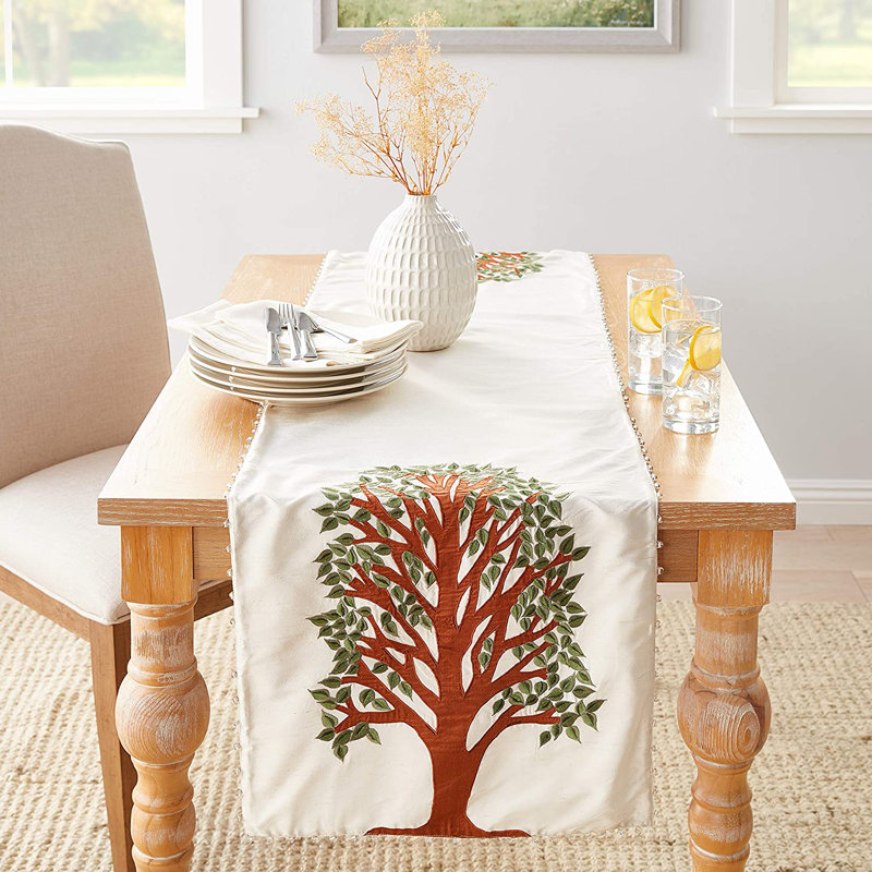 Tree of Life Table Runner, Ivory