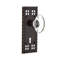 Craftsman Plate with Decorative Keyhole and Oval Clear Crystal Door Knob-2020118716
