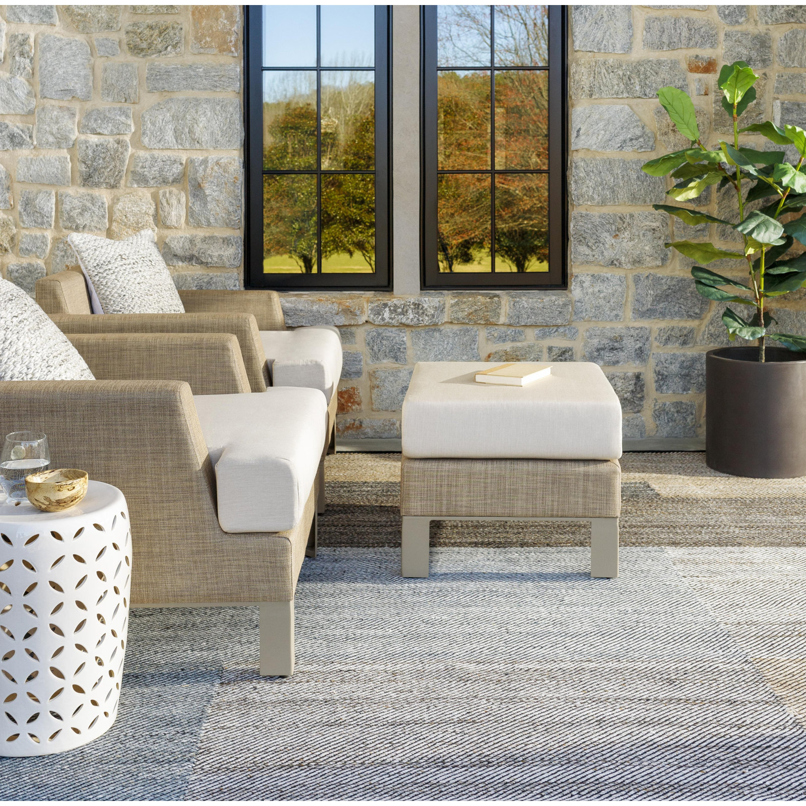 Rectangle Campbelle Patchwork Hand Woven Flatweave Recycled P.E.T. Indoor/Outdoor Area Rug in Gray, Rectangle 10' x 14'