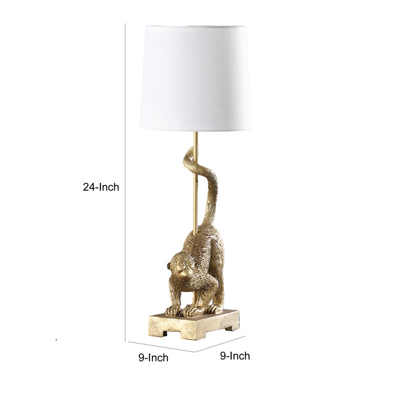 Lampe de table Jadien, Blanc, Or