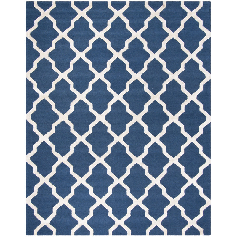 Cannen Cambridge Hand Tufted Wool, Viscose Geometric Rug, Rectangle 6' x 9'