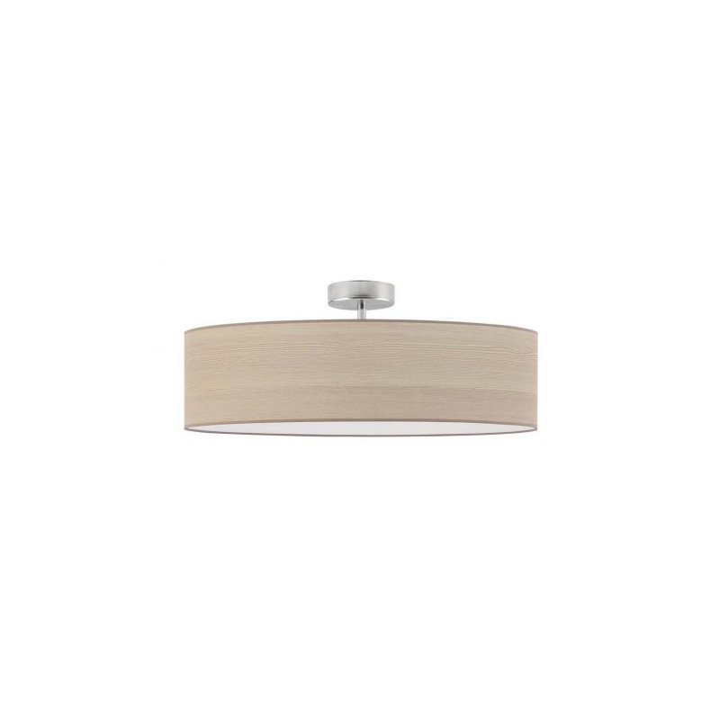 Bislim Fabric Semi Flush Mount, Silver, Off White