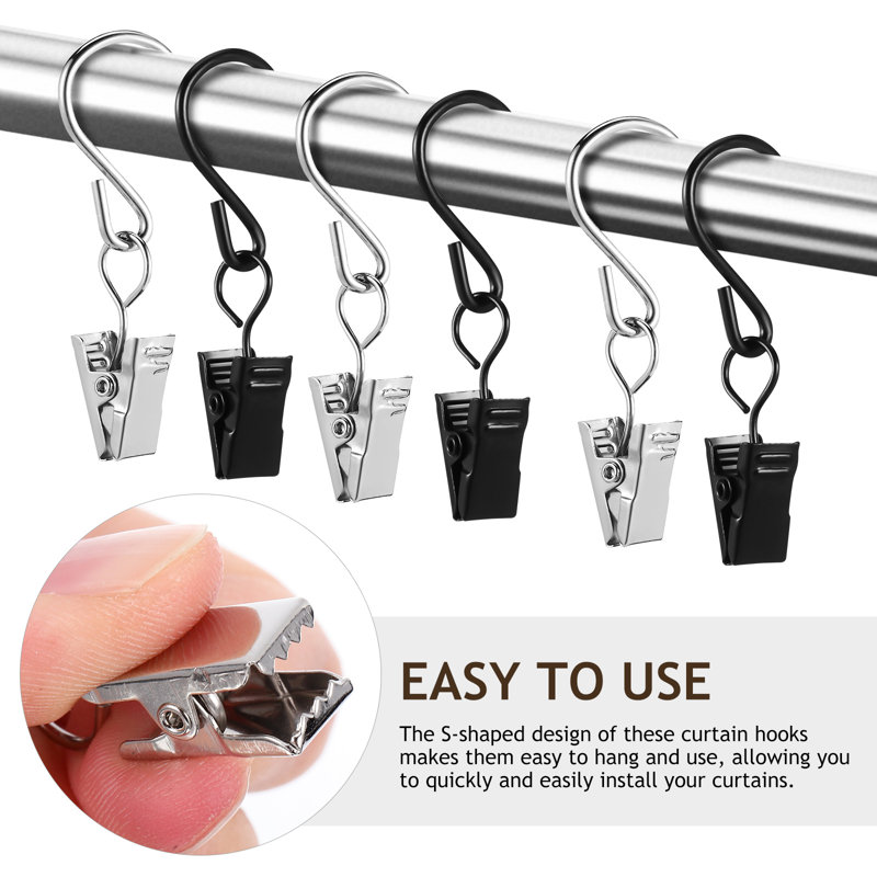 50Pcs Curtain Clips Curtain Hooks With Clips Hanging Clips Curtain Hooks