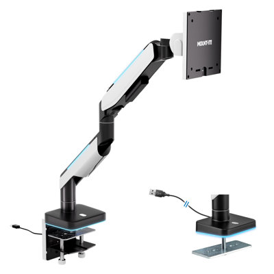 Mount-It! Heavy-Duty Single Monitor Arm for Ultrawide Screens Up To 49" / 44 lbs. for VESA Desk Mount
