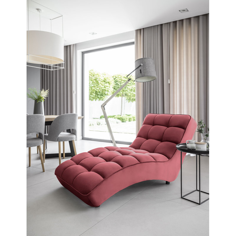 Mylee Upholstered Chaise Lounge, Pink