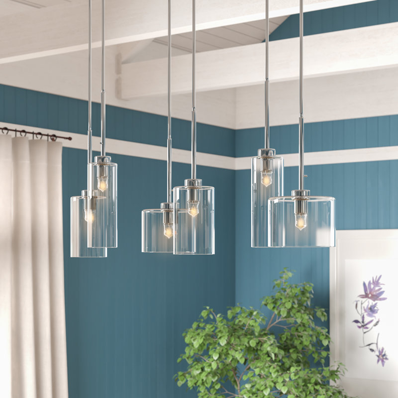 Luminaire suspendu linéaire à 6 lumières pour îlot de cuisine Falk