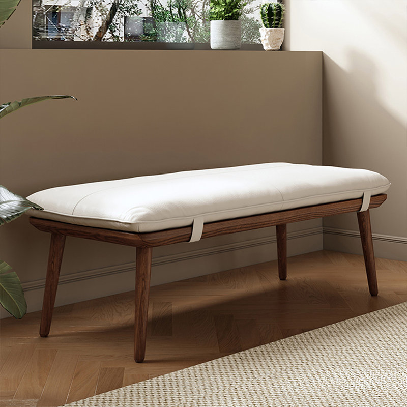 Banc avec revêtement, Blanc, H 14,96 po x l 59,06 po x P 16,54 po