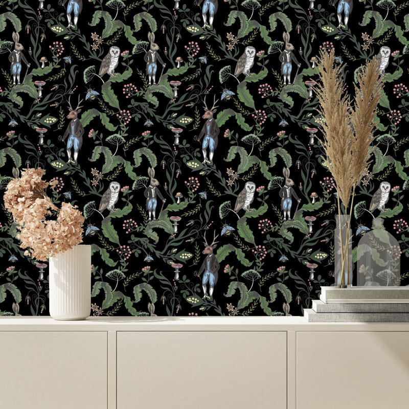 Rouleau de papier peint adhésif Barefield Woodland, L 16,67 po x l 25 po