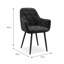 Bierman 48cm H Tufted Velvet Upholstered Dining Armchair, Black Metal Legs-1197049709-1197049717