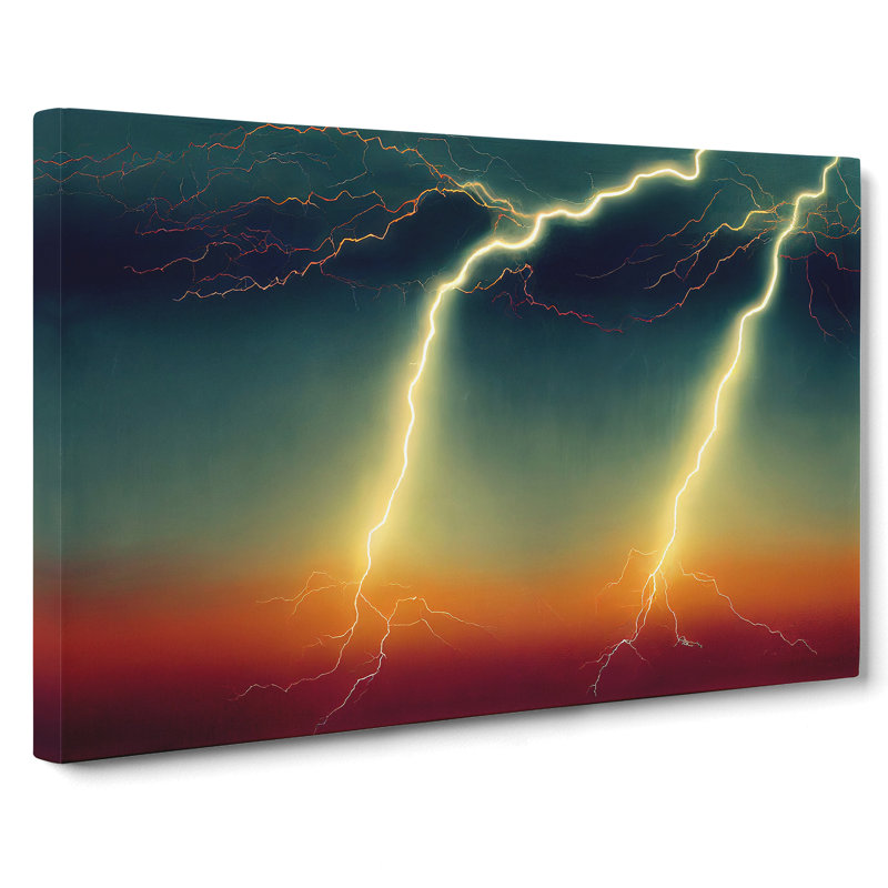 Epic Lightning Bolt - Wrapped Canvas Print, 50cm H x 76cm W x 3cm D