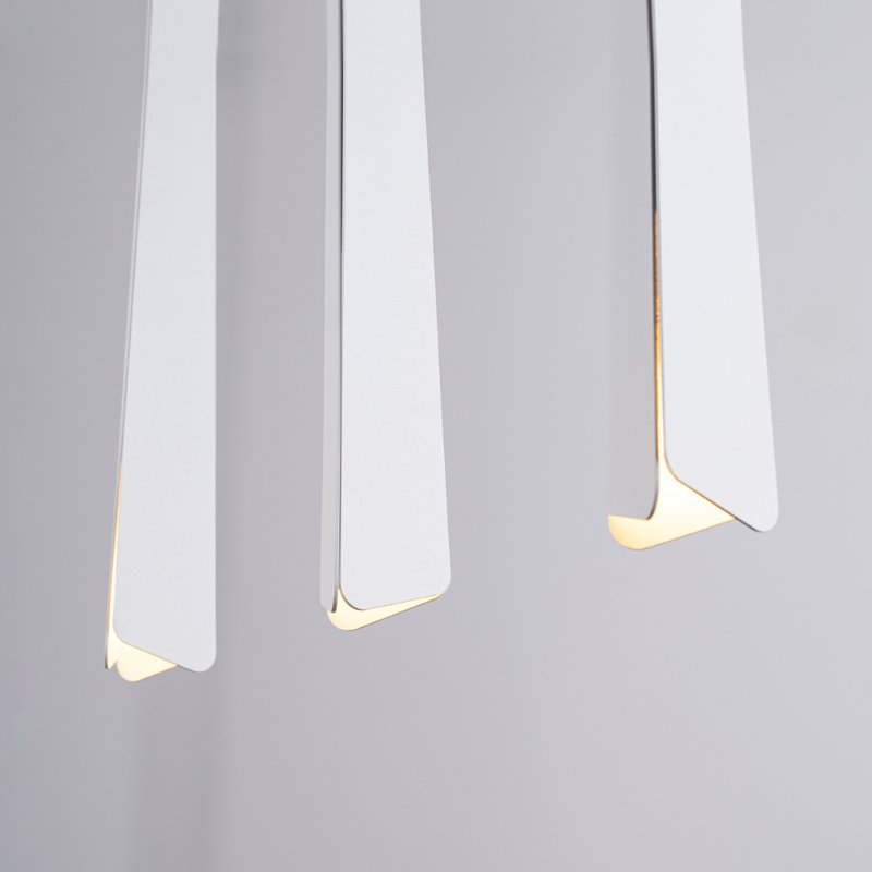 Bibianna 3 - Light Stainless Steel Pendant, White