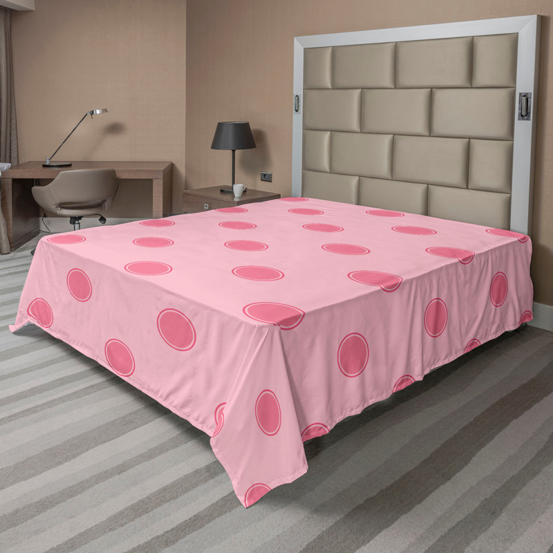 Drap plat moderne de style bohème Ambesonne, Rose pastel / motif géométrique rose pâle 1, Full Flat Sheet