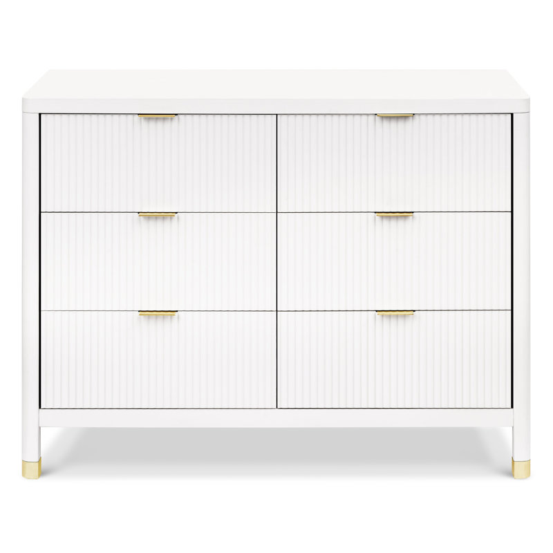 Brimsley Tambour 6 - Drawer Assembled Dresser, White