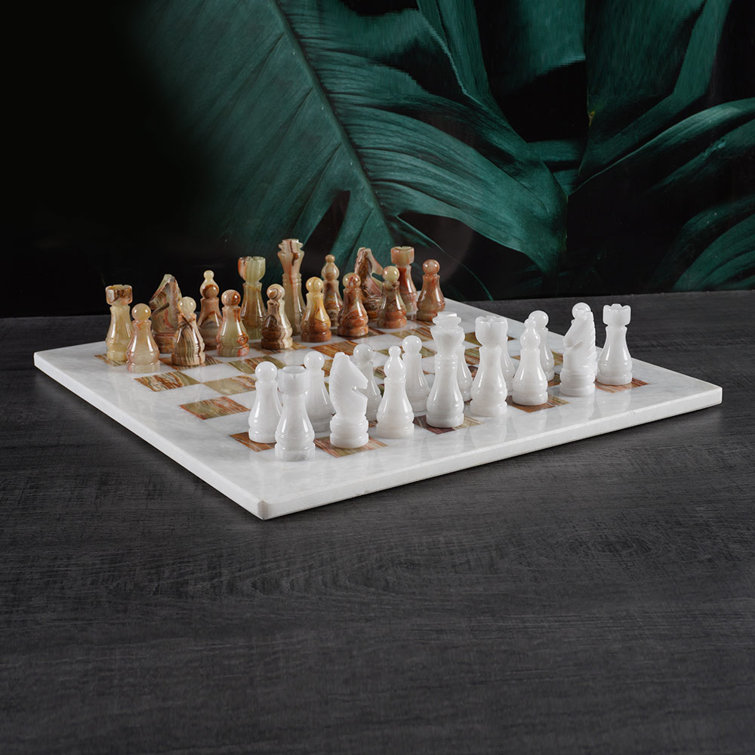  15 Inches Dark and Light Brown Weighted Chess Set - Unique Chess  Set with 32 Chess Pieces - Large Marble Chess Set Ideal for Home Décor -  Best Tournament Chess Set