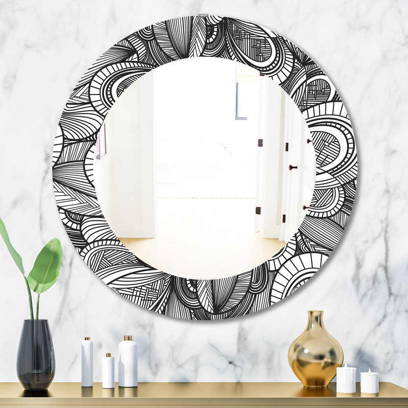 Miroir mural géométrique, H 31,5 po x l po