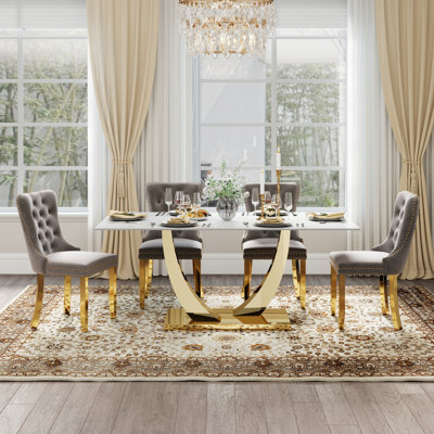 Kekeli 6 - Person Pedestal Dining Set