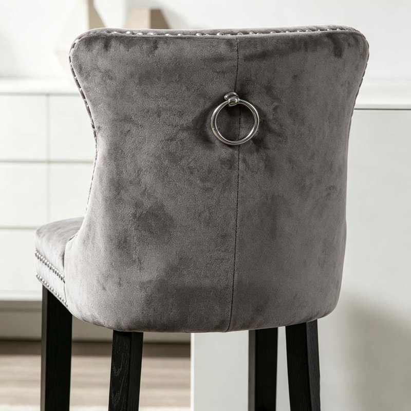 Chaise de salle à manger rembourrée moderne, Gris