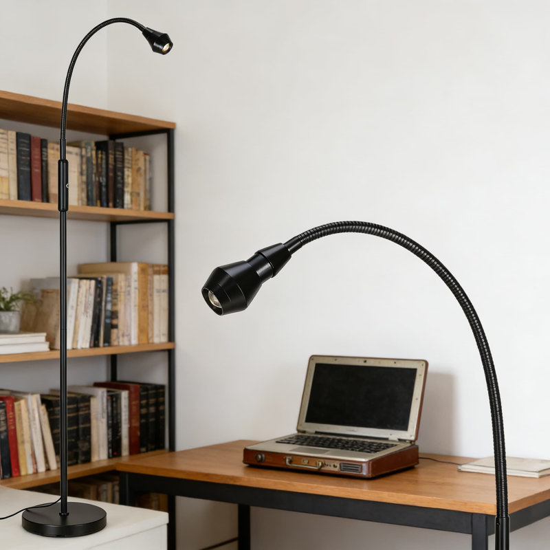 Lampe sur pied réglable à DEL avec col-de-cygne flexible, projecteur à intensité variable pour la lecture, l'artisanat et l'éclairage de travail dans le salon, le bureau ou la chambre à coucher