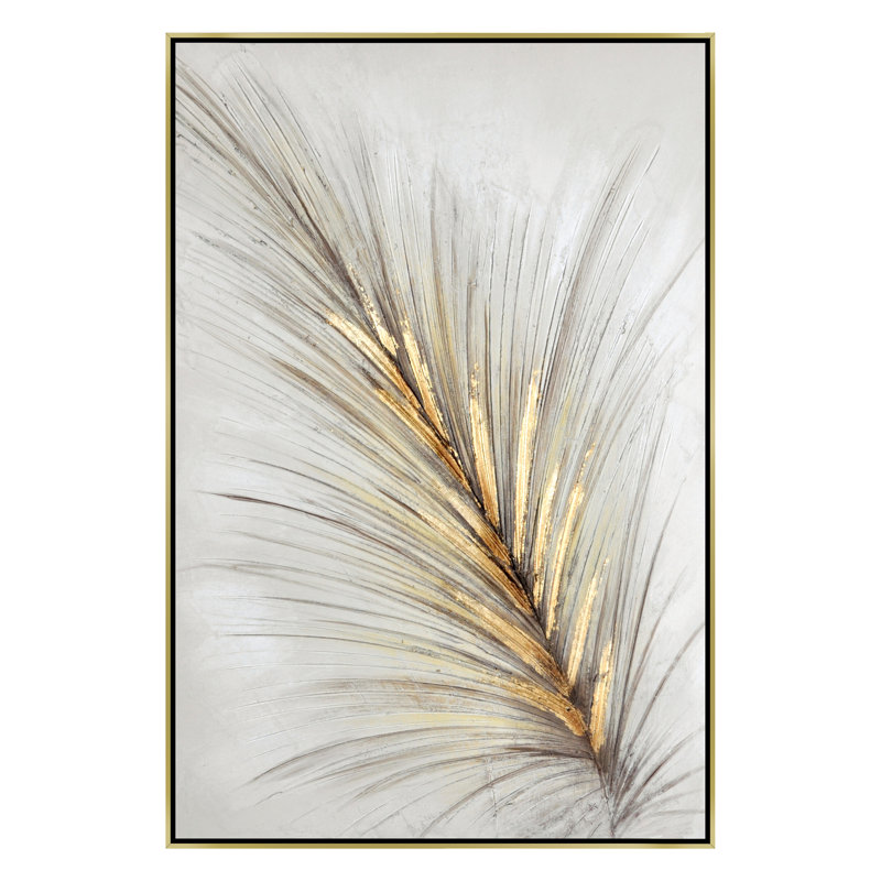 Art mural sur toile luxe luxe feuille d'or - 24 po x 35 po - cadre doré