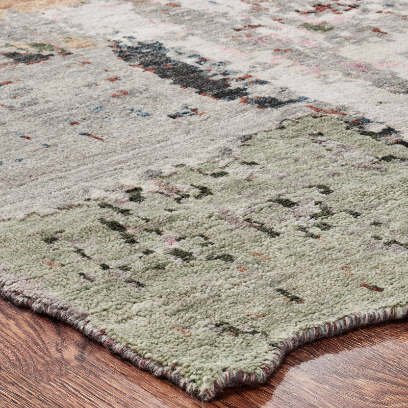 Wool Abstract Area Rug, Rectangle  10' x 14'