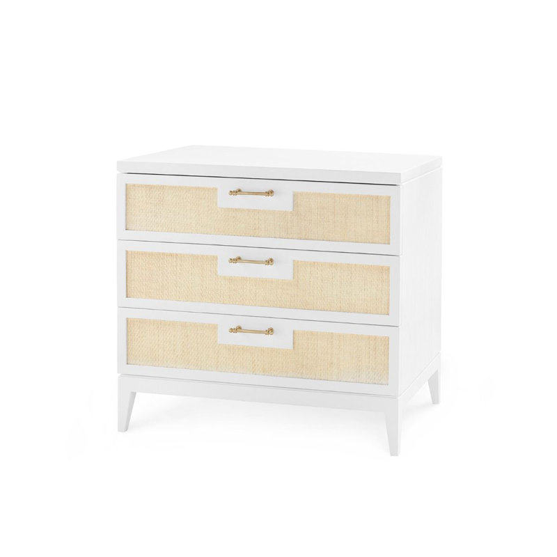 Astor 3 - Drawer Nightstand, White/Taupe
