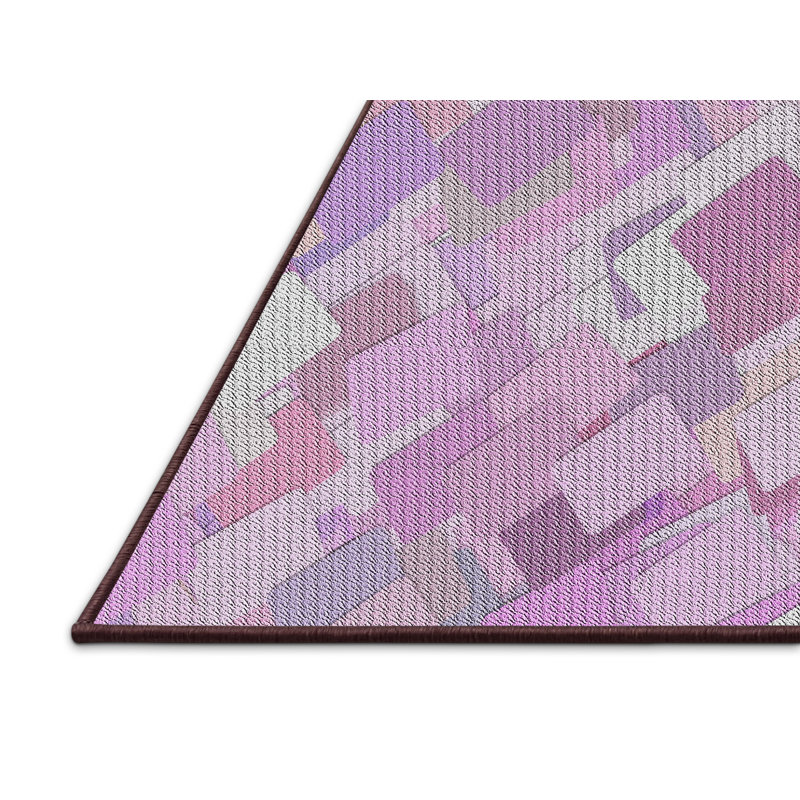 Tapis de surface mauve tissé à la machine, Rectangle 3 pi x 5 pi