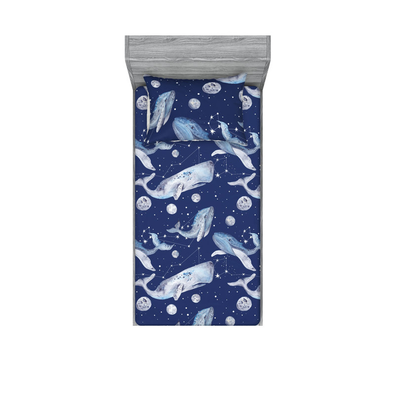 Ensemble de taies décoratives 2 pièces Ambesonne, Ensemble de draps pour lit simple avec 1 taie d'or