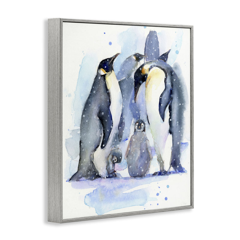 «Penguin Family», estampe numérique par John Keeling, Estampe numérique Farmhouse, H 30 po x l 24 po