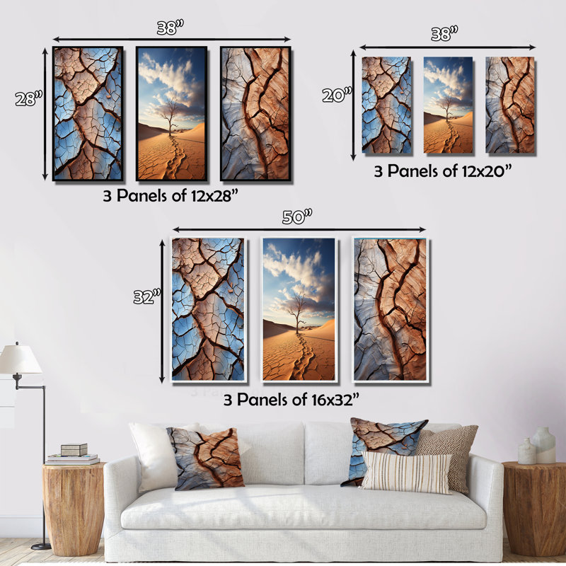 «Desert Textures Of The Sand II», ensemble d'art mural désert, Toile tendue, H 32 po x l 48 po
