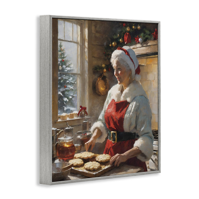 Mme. Claus faisant des biscuits, estampe numérique, conception par Jo Moulton, Estampe numérique Farmhouse, H 30 po x l 24 po